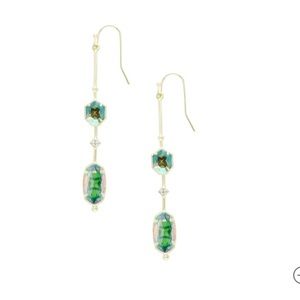 Mary Gene Gold Earrings with Dichroic Glass